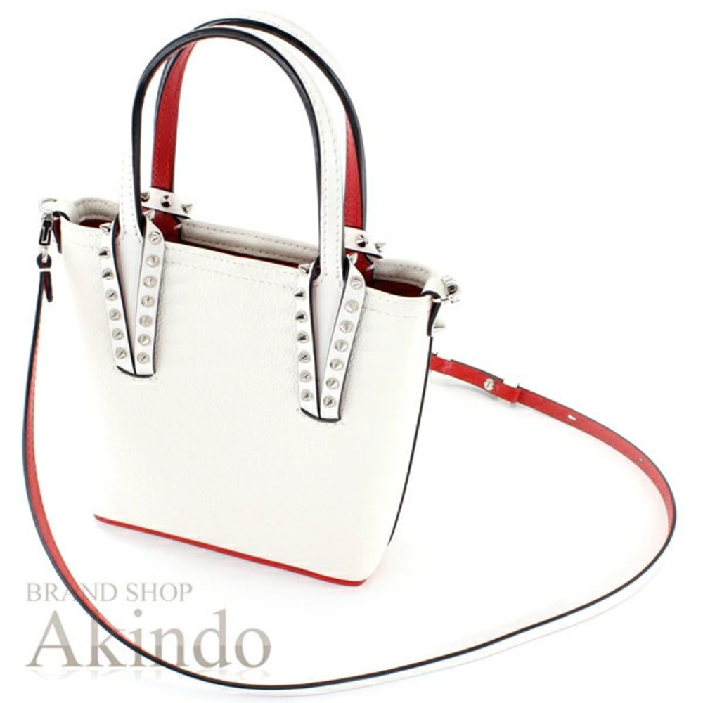 Christian Louboutin Handbag Shoulder Crossbody Spike Black Leather Cabata Bag